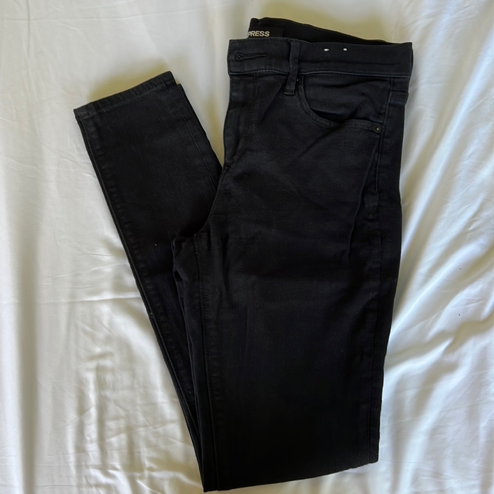 Express Black Mid Rise Stretch Leggings Size 8R